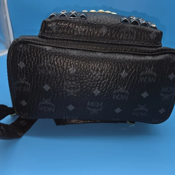 MCM Black and Gold Studded Backpack - Picture 15 of 16